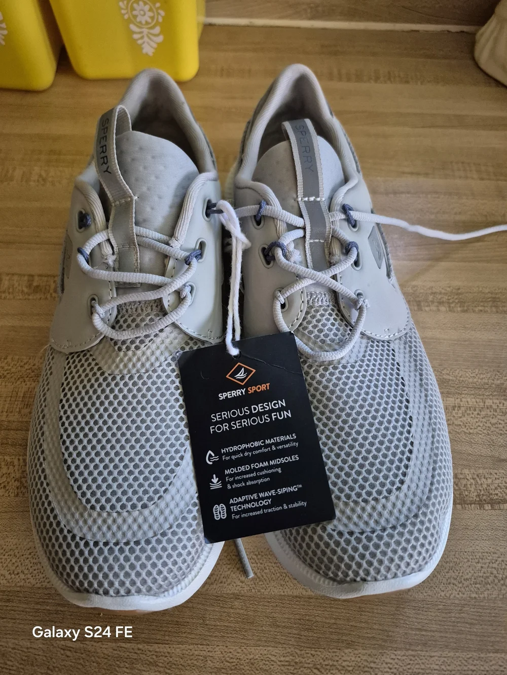 Sperry Light Gray Mesh Boat Shoes - Men's Lace-Up